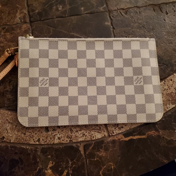 Louis Vuitton Damier Azur Neverfull MM Pochette LIKE NEW - Picture 3 of 10